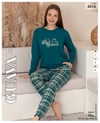 Guava 4516 Kadın Manşetli Uzun Kol Pijama Takımı