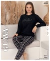 Guava 4520 Kadın Manşetli Uzun Kol Pijama Takımı