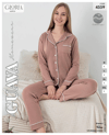 Guava 4559 Kadın Önden Düğmeli Uzun Kollu Pijama Takımı