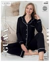 Guava 4560 Kadın Önden Düğmeli Uzun Kollu Pijama Takımı