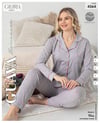 Guava 4564 Kadın Önden Düğmeli Yakalı Uzun Kollu Pijama Takımı