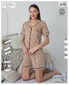 Guava 8156 Kadın Önden Düğmeli Kısa Kollu Şortlu Pijama Takımı