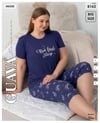 Guava 8162 Kadın Viskon Kısa Kol B.B. Kaprili Pijama Takımı