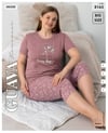 Guava 8165 Kadın Viskon Kısa Kol B.B. Kaprili Pijama Takımı