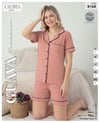 Guava 8168 Kadın Gloria Ön.Düğ.Kısa Kol Şortlu Pijama Takımı