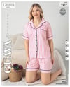 Guava 9217 Kadın Gloria Ön.Düğ.Kısa Kol Şortlu Pijama Takımı