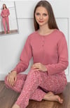 Guava Kadın Fuşya İnterlok Uzun Kollu Pijama Takımı 428