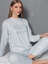 Guava Kadın Gri Termal Uzun Kollu Pijama Takımı 14098
