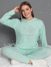 Guava Kadın Mint Termal Uzun Kollu Pijama Takımı 14108