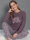 Guava Kadın Mor Termal Uzun Kollu Pijama Takımı 14101