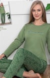 Guava Kadın Yeşil İnterlok Uzun Kollu Pijama Takımı 426