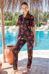 Jiber 10043 Kadın Kısa Kol Düğmeli Pijama Takımı