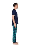 Jiber Lacivert Erkek Kısa Kollu Pijama Takımı