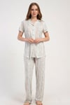 Kezokino 5121761437 Kadın Ön.Düğ Kısa Kol Pijama Takımı