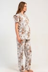 Kezokino 5121880531 Kadın Kısa Kol Önd.Düğ. Pijama Takımı