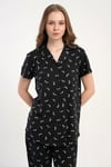 Kezokino 5122872755 Kadın Kısa Kol Önd.Düğ. Pijama Takımı