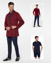 Pijalüx Erkek Bordo Kapitone Robe De Chambre 5'li Set 3116