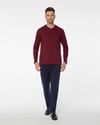 Pijalüx Erkek Bordo Uzun Kollu Pijama Takımı 2053