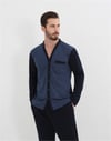 Pijalüx Erkek İndigo Önden Düğmeli Uzun Kollu Pijama Takımı 2210