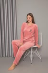Senfoni 10457 Kadın Uzun Kollu Kadife Pijama Takımı