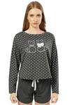 Vienetta 1040130401 Kadın Uzun Kol Şortlu Pijama Takımı