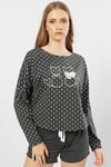Vienetta 1040130401 Kadın Uzun Kol Şortlu Pijama Takımı