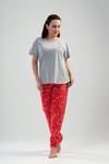 Vienetta 1114600713 Kadın Kısa Kollu Büyük Beden Pijama Takımı