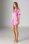 Vienetta 1610054856 Kadın Saten Kısa Kollu Şortlu Pijama Takımı 1610054856