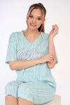 Vienetta 2111740839 Kadın Kısa Kollu Kaprili Pijama Takımı