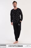 Vienetta 3040131998 Erkek Uzun Kollu Pamuklu Pijama Takımı