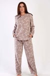 Vienetta 3040430157 Kadın Polar Büyük Beden Uzun Kollu Pijama Takımı