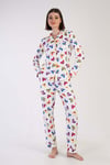 Vienetta 3071441000 Kadın Önden Düğmeli Uzun Kollu Pijama Takımı