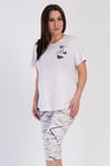 Vienetta 3120640983 Kadın Kısa Kollu Kaprili Büyük Beden Pijama Takımı
