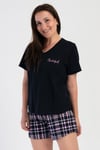 Vienetta 4010245443 Kadın Kısa Kollu Şortlu Büyük Beden Pijama Takımı
