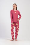 Vienetta 4084680613 Kadın Uzun Kollu Pamuklu Pijama Takımı