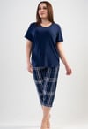 Vienetta (İndigo) Kadın Kısa Kollu Kaprili Pijama Takımı 1114820509