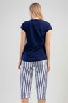 Vienetta (İndigo) Kadın Kısa Kollu Kaprili Pijama Takımı 1101150448