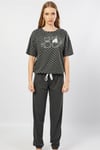 Vienetta Kadın (Antrasit) Kısa Kollu Pijama Takımı 1040120401