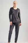 Vienetta Kadın (Asorti) Kadife Uzun Kollu Pijama Takım 1101450000