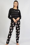 Vienetta Kadın Düşük Omuzlu Uzun Kol Eteği Oval Pijama Takım 1061560660