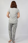 Vienetta Kadın (Gri Melanj) Kısa Kollu Büyük Beden Pijama Takımı 1070260764