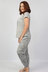 Vienetta Kadın (Gri Melanj) Kısa Kollu Büyük Beden Pijama Takımı 1070260764
