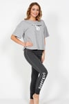 Vienetta Kadın Gri Melanj Kısa Kollu Manşetli Pijama Takımı 0082250000 