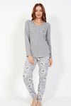 Vienetta Kadın (Gri Melanj) Uzun Kollu Pijama Takımı 0050630164 