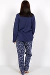 Vienetta Kadın (İndigo) Büyük Beden Uzun Kol Pijama Takım 0091620524 