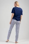 Vienetta Kadın İndigo Kısa Kollu Pijama Takımı