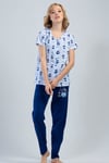 Vienetta Kadın (İndigo) Kısa Kollu Pijama Takımı 1112890297 