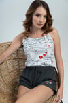 Vienetta Kadın İp Askılı Şortlu Pijama Takımı