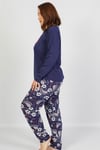 Vienetta Kadın Kırmızı Uzun Kollu Büyük Beden Pijama Takımı