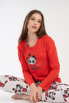 Vienetta Kadın Kırmızı Uzun Kollu Pijama Takımı